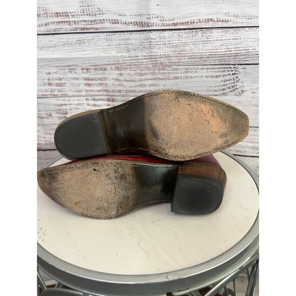 Lucchese 1883 Dana Womens Red Burnished Goat Leather Cowboy Western Boots SZ 8 - Picture 12 of 13